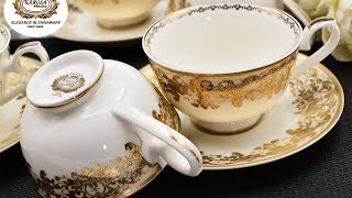 Real gold porcelain customized chinaware set decal craft wholesale  Karosa [upl. by Naxela]