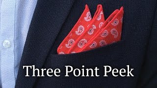 Three Point Peek  How to Fold a Pocket Square [upl. by Euqinue]