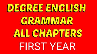 DEGREE 1ST SEM ENGLISH GRAMMARALL CHAPTERS [upl. by Iznekcam]