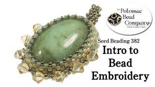 Intro to Bead Embroidery DIY Jewelry Making Tutorial by PotomacBeads [upl. by Marlin174]