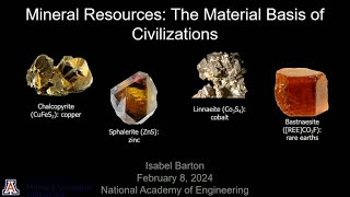 Isabel Barton quotMineral Resources The Material Basis of Civilizationsquot [upl. by Arodoeht]