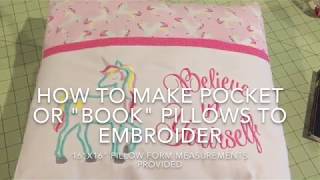 How To Sew A Pocket quotBookquot pillow with lined pocket  16quotx16quot form instructions below [upl. by Nerred469]