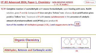 𝐐𝟏𝟎 Complete reaction of acetaldehyde with excess formaldehyde upon heating with conc NaOH soluti [upl. by Hulen]