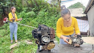 Repairing and restoring the entire burnedout lawn generator engine of the farmer [upl. by Ansell]