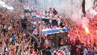 Huge celebrations as Croatias World Cup team arrives in Zagreb [upl. by Udela281]