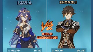 Layla Vs Zhongli  Shield Strength Comparison  Genshin Impact [upl. by Hibben]