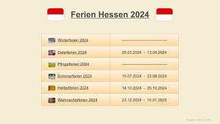 Ferien Hessen 2024 [upl. by Allicserp148]