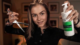 ASMR The Most Relaxing Haircut Hair Wash and Hairstyling Realistic Personal Attention [upl. by Ayanej]