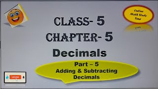 Class 5  Chapter5 Decimals  Adding and Subtracting Decimals  Part5  CBSE viralvideo maths [upl. by Hirza]