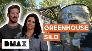 This Couple Builds A Greenhouse Silo From Scratch  Building Off The Grid [upl. by Romalda435]