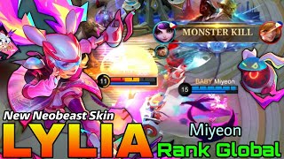 Neobeast Lylia New Skin Gameplay  Top Global Lylia by Miyeon  Mobile Legends [upl. by Yssis]