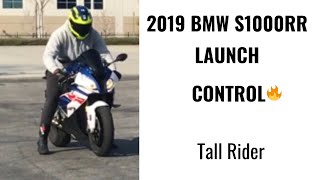 2019 BMW S1000RR Launch Control by 310 pound 6 ft 6 Rider  Motorcycles for Tall rider [upl. by Enyar]