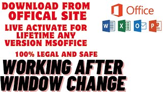 🔥LIFETIME FREE😱 Microsoft Office ANY VERSION Legal way ACTIVATE LIVE [upl. by Druci288]