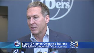 Sixers President Of Basketball Operations Bryan Colangelo Resigns In Wake Of Burner Twitter Accounts [upl. by Ecaj]