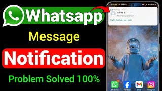 Whatsapp Notification Not Showing On Home Screen  Whatsapp Notification Problem Solved [upl. by Maillliw]