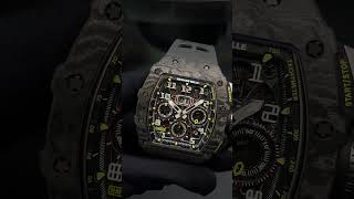 RICHARD MILLE RM 1103 NTPT BLACK CARBON FLYBACK CHRONOGRAPH 2018 [upl. by Adnarym]