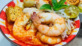 Curry Prawn Mee Soup  Curry noodle soup  Easy method recipe [upl. by Caro]