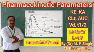 Pharmacokinetic Parameters  Ke Ka AUC CLt Vd  Biopharmaceutics amp Pharmacokinetics  BP604T  L33 [upl. by Soelch]