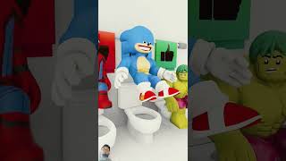 Bathroom Battles Sonic vs SpiderMan vs Hulk Fart Showdown  Roblox 3D [upl. by Nowd488]