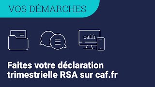 Comment faire sa Déclaration Trimestrielle RSA sur caffr [upl. by Tenaj]