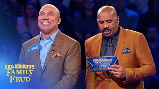 Hines Ward wins it right at the buzzer  Celebrity Family Feud [upl. by Notirb294]