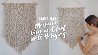 Macrame Vine and Leaf Wall Hanging 09  Tree Branches with Leaves  Macrame for Beginner [upl. by Marra]