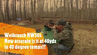 Weihrauch HW50s how accurate does it shoot at 40yds in 40 degree temps weihrauch airrifleshooting [upl. by Alain919]