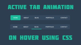 Animated Navigation Menu Bar using HTML CSS  Menu Hover Animation [upl. by Dlaregztif]