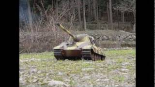 Tank fire 116 tamiya RC Jagdtiger 砲撃するヤークトタイガー [upl. by Nats251]