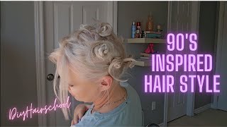 90s Hairstyle  Thin Hair Tutorial [upl. by Lener659]