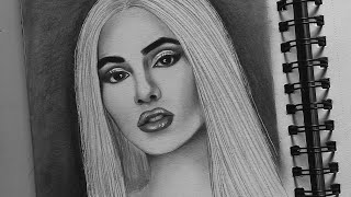 Ava Max drawing  face shading tutorial  girl Sketch  Harshadafagare avamax art realistic [upl. by Federica]