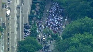 New York City hosts Israel Parade amid IsraelHamas conflict [upl. by Penny]