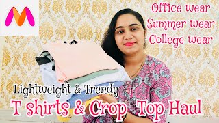 Stylish amp Trendy Tshirts Or Crop Top Haul From Myntra  Crop top  T Shirts  Office Wear  Myntra [upl. by Youlton]