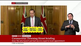 BBC News  Matt Hancock Talks About SureScreen During Coronavirus Briefing [upl. by Oad]