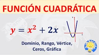 🧲 FUNCIÓN CUADRÁTICA INCOMPLETA Vértice raices Gráfica dominio rango Juliana la Profe [upl. by Selig772]