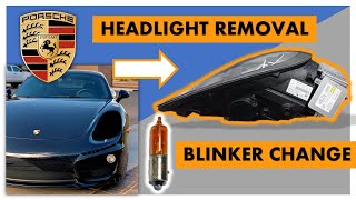 PORSCHE 981 HEADLIGHT REMOVAL AND BLINKER CHANGE  How to remove Porsche headlights and fix blinkers [upl. by Staal]