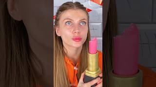 Chocolate Lipstick Vs Real Lipstick Eating Challenge 🤣shortstrendingytshortshumanitychallenge [upl. by Nosnibor336]