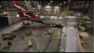 Qantas B747 Reconfiguration Timelapse [upl. by Maziar642]