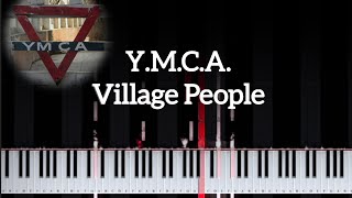 YMCA Village People piano solo arrangement with Sheet Music link Synthesia Tutorial [upl. by Eednyl]