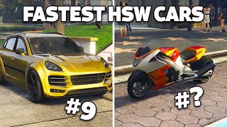 GTA Online Best amp Fastest HSW Cars Ranked by Top Speed [upl. by Elleinad206]