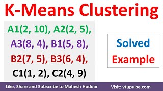 K Means Clustering Algorithm  K Means Solved Numerical Example Euclidean Distance by Mahesh Huddar [upl. by Naeerb]