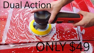 Harbor Freight 49 Bauer dual action polisher How good is it Unbox  review amp demo [upl. by Akinot]