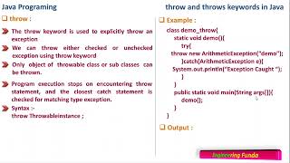 Throw and throws keyword – Java Programming [upl. by Doralyn]