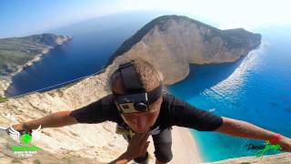 5 jumpers  most amazing BASE jumps and Rope Jump EVER Navagio Beach [upl. by Airtemed]