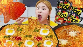 Eating 6 Spicy Ramen Spicy Fire Noodle Challenge Most Spicy ramens mukbangs by HIU 하이유 [upl. by Tedder]