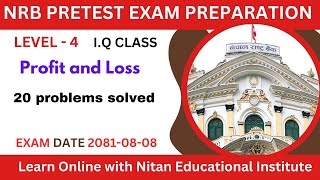 NRB LEVEL4 PRETEST EXAM PREPARATION CLASSIQ CLASS  PROFIT AND LOSS [upl. by Amak769]