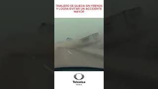 🚛🛑¡Hazaña en la MéxicoPuebla Un trailero se queda sin frenos y logra evitar un accidente mayor [upl. by Holzman475]