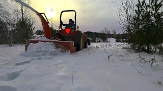 Clearing Trails With Our Tractor Snowblower [upl. by Heiney]