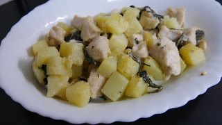 Stir Fried Chicken Fillet Potatoes and Shiso  Japanese Chicken Recipe [upl. by Pelaga78]