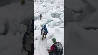 Khumbu icefall when snowfall [upl. by Lea]